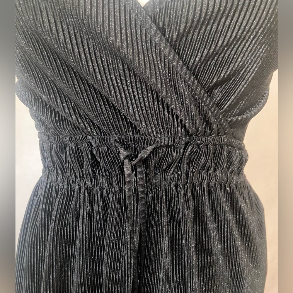 Abercrombie & Fitch pleated tie waist v neck peplum slinky tank size XS EUC - Picture 4 of 6